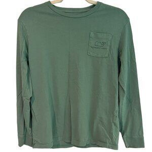 Kid's Vineyard‎ Vines Long Sleeve Logo Green/Navy T-Shirt Size Large 16